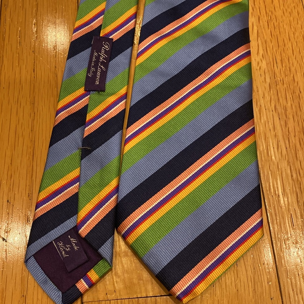 NWOT Ralph Lauren Purple Label Striped Tie - Picture 2 of 3